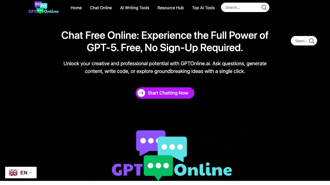 ChatGPT Online - GPTOnline.ai 网站截图