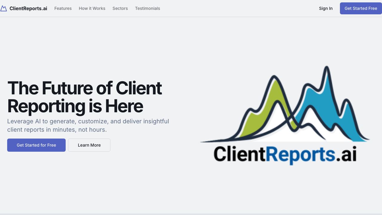 ClientReports.ai website screenshot