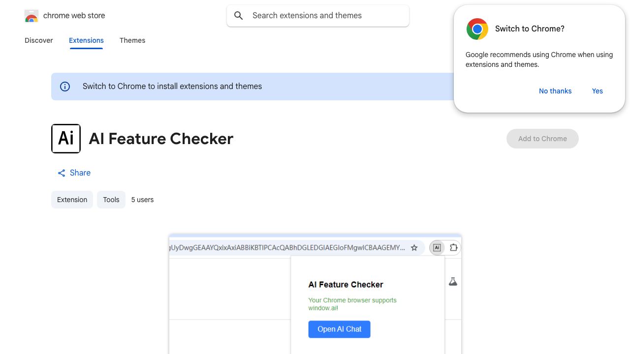 AI Feature Checker 网站截图