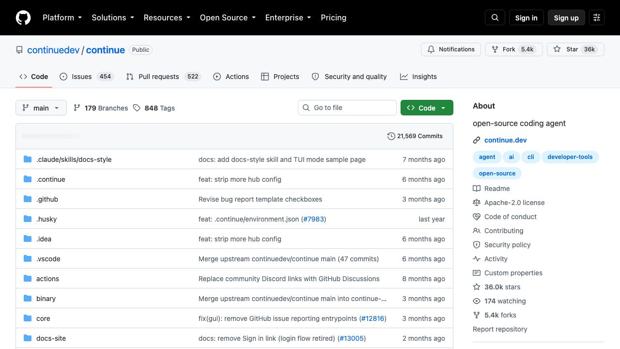 continue website screenshot