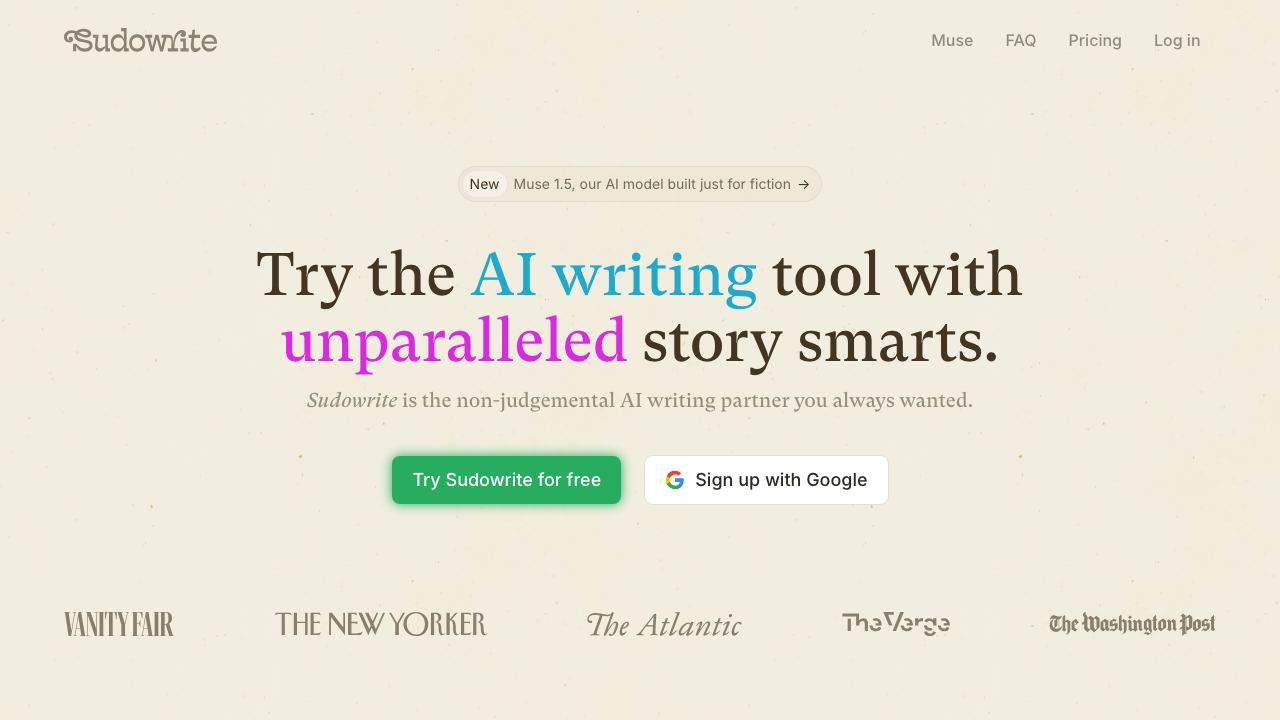 Sudowrite website screenshot