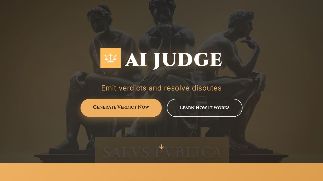 AI Judge website screenshot