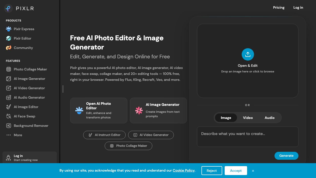 Pixlr website screenshot