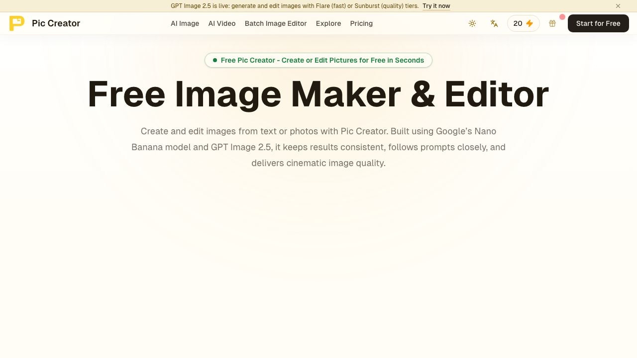 Pic Creator AI 网站截图
