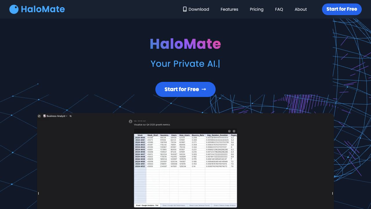 HaloMate website screenshot