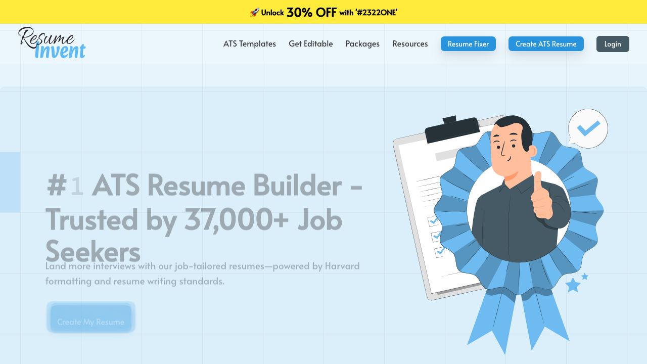 ResumeInvent website screenshot