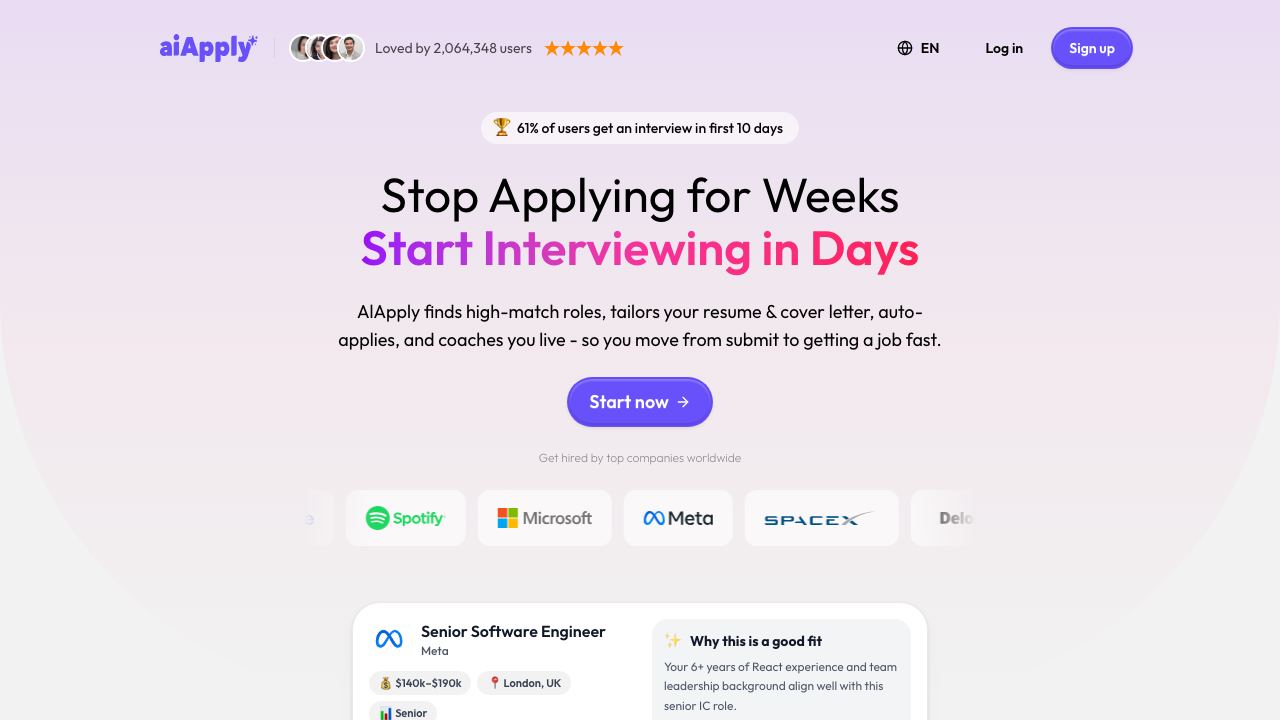 AIApply website screenshot