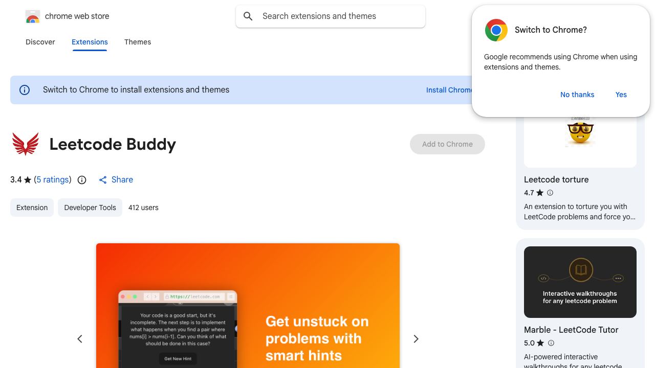 Leetcode Buddy website screenshot