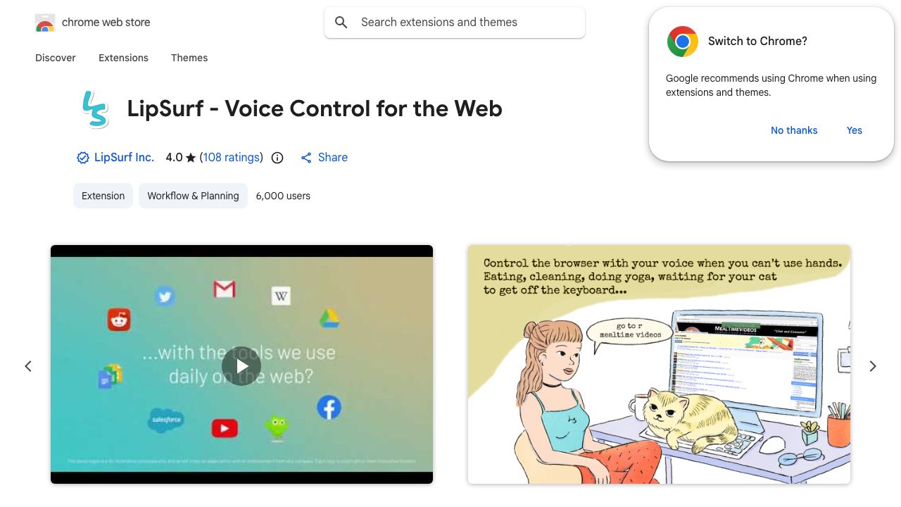 LipSurf - Voice Control for the Web 网站截图