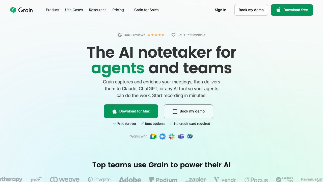 Grain 网站截图