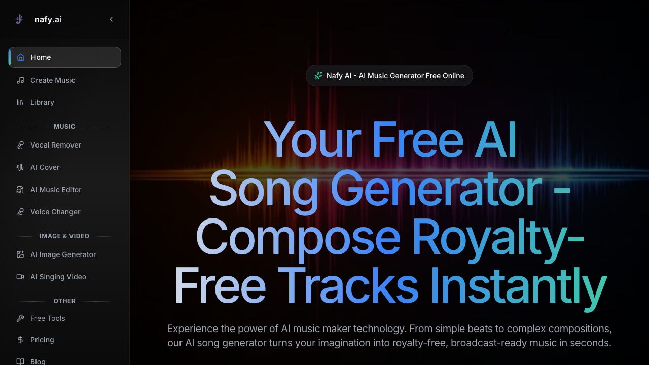 Nafy AI website screenshot