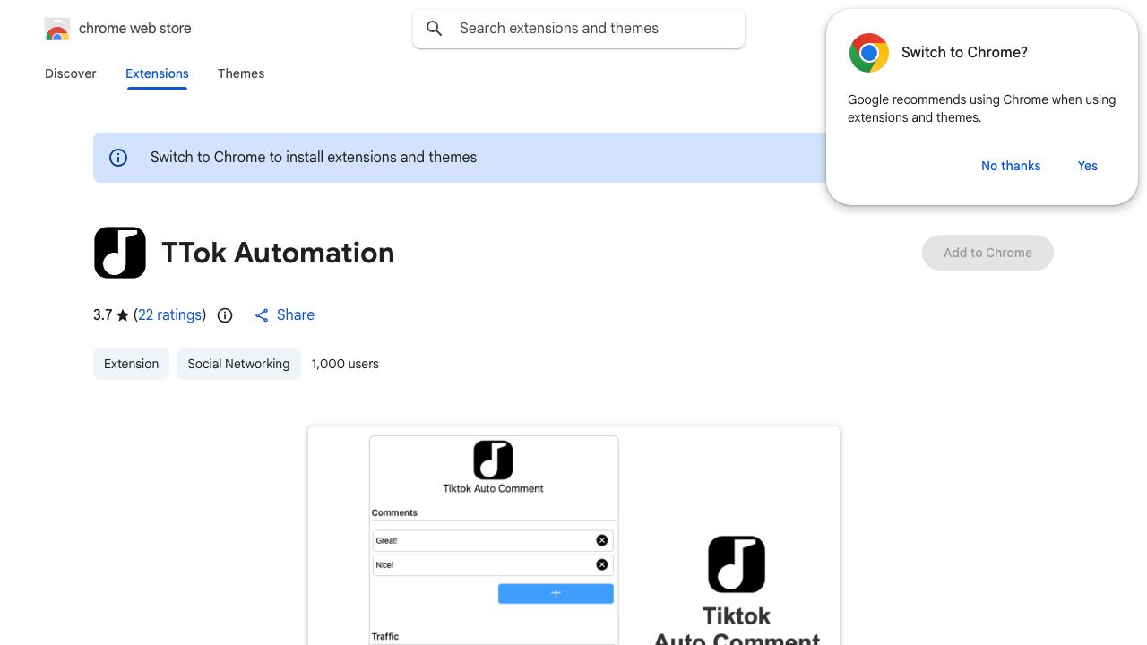 TTok Automation 网站截图
