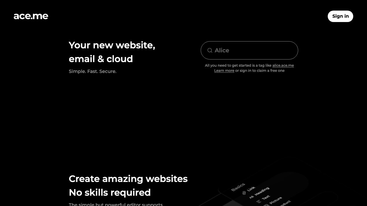 ace.me 网站截图