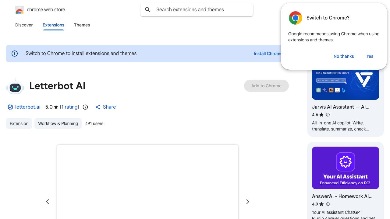 Letterbot AI 网站截图