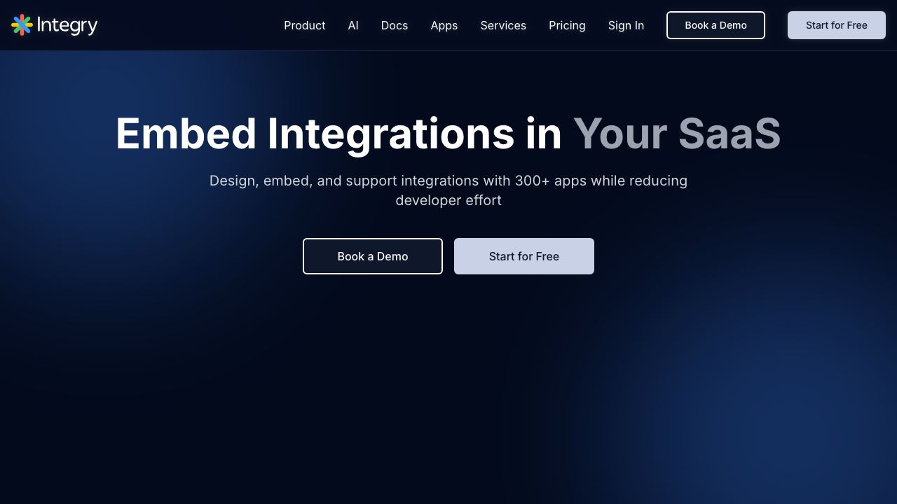 Integry website screenshot