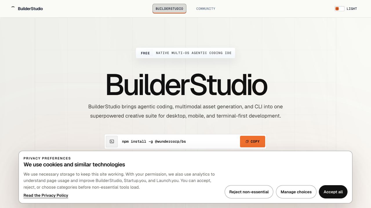 BuilderStudio 网站截图