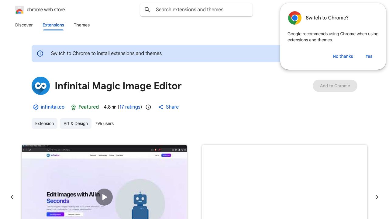 Infinitai website screenshot