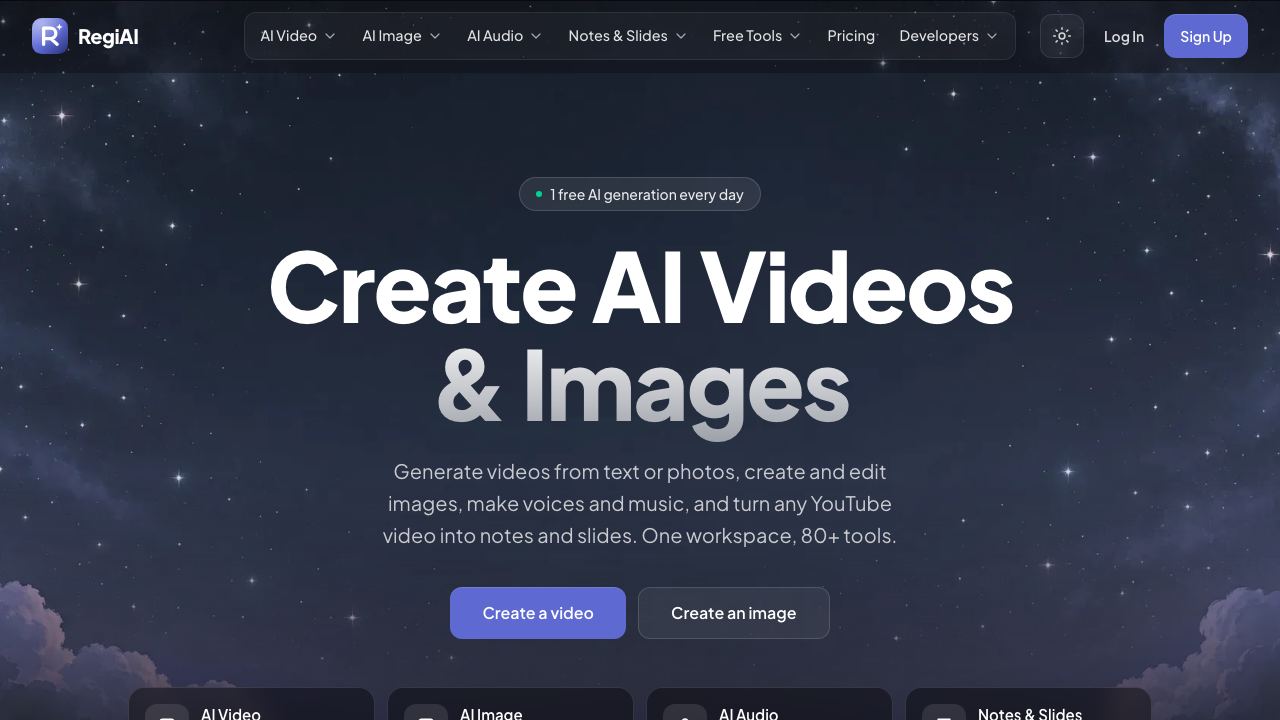 Regi AI website screenshot