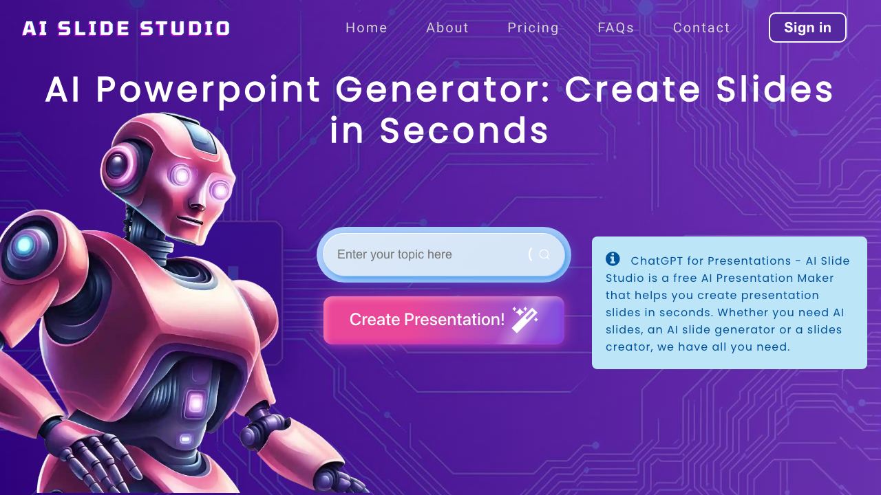 AI Slide Studio 网站截图