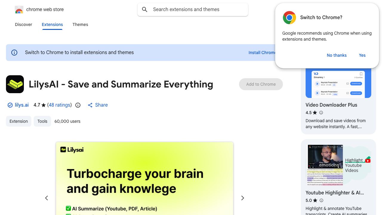 LilysAI - Save and Summarize Everything 网站截图