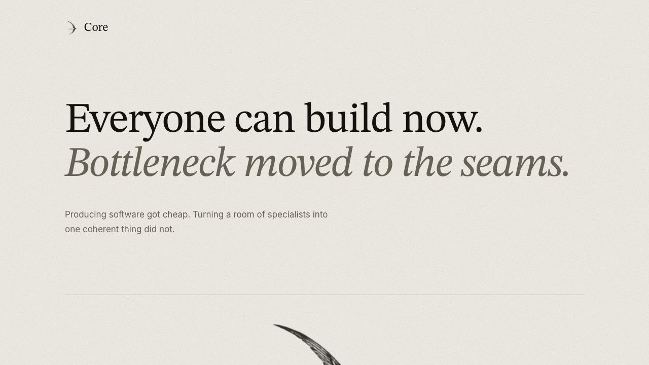Core Beta website screenshot
