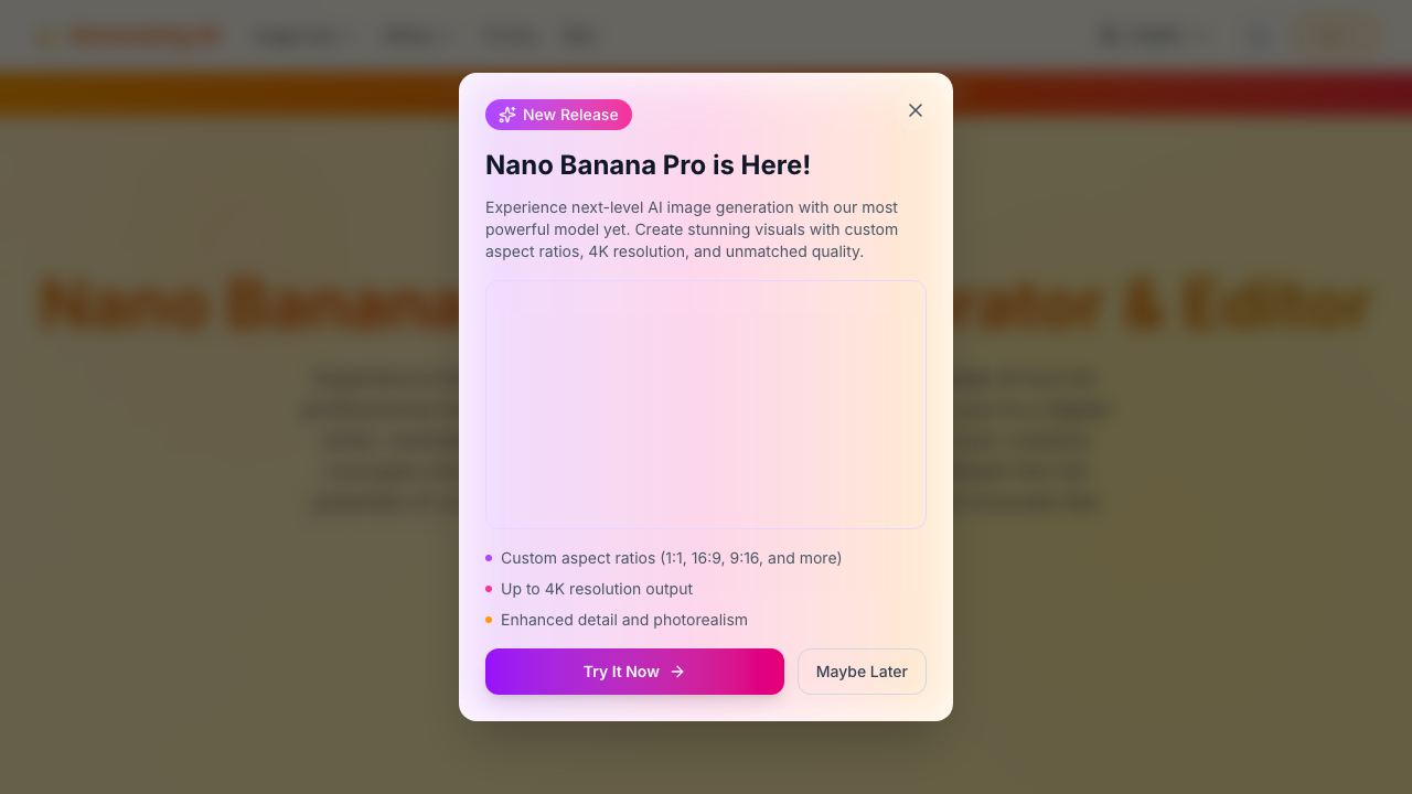 Bananaimg AI 网站截图