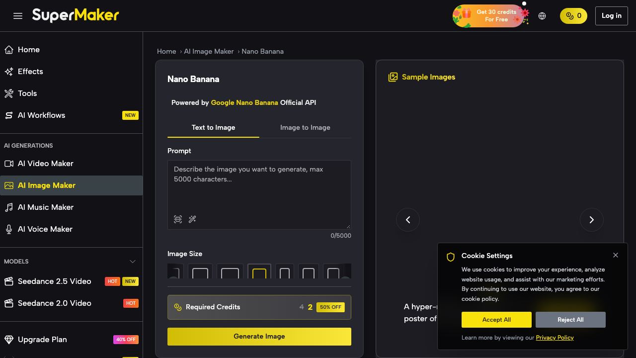 Nano Banana AI Image Generator & Editor 网站截图