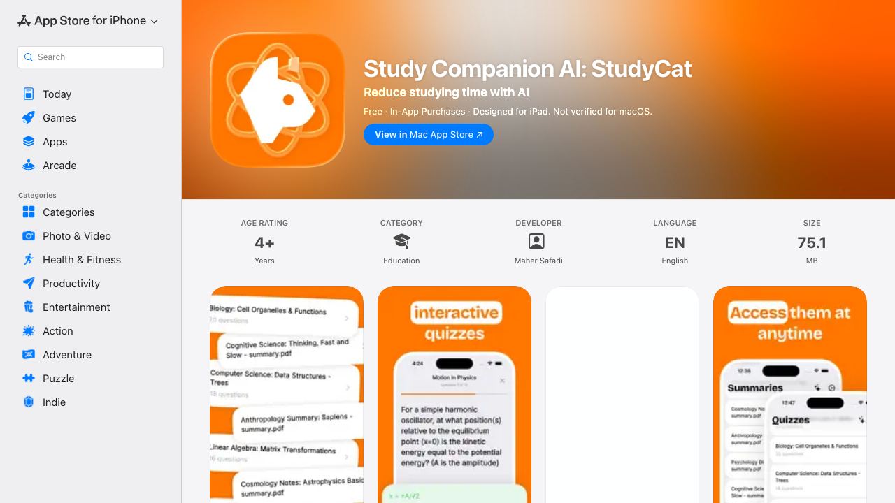 QuizCat website screenshot
