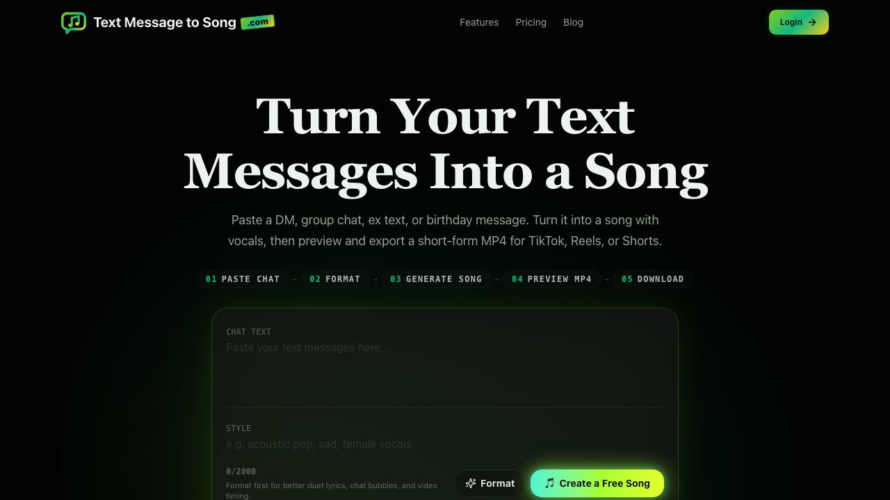 Text Message to Song 网站截图
