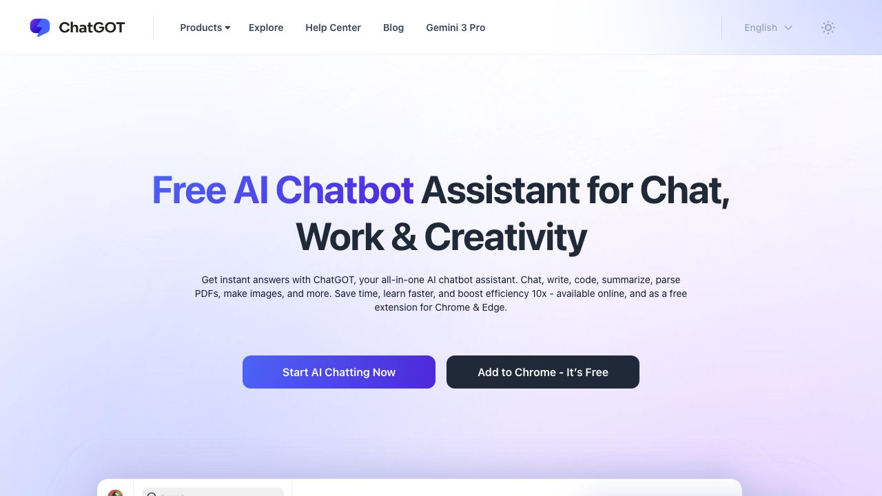 Chatgot website screenshot