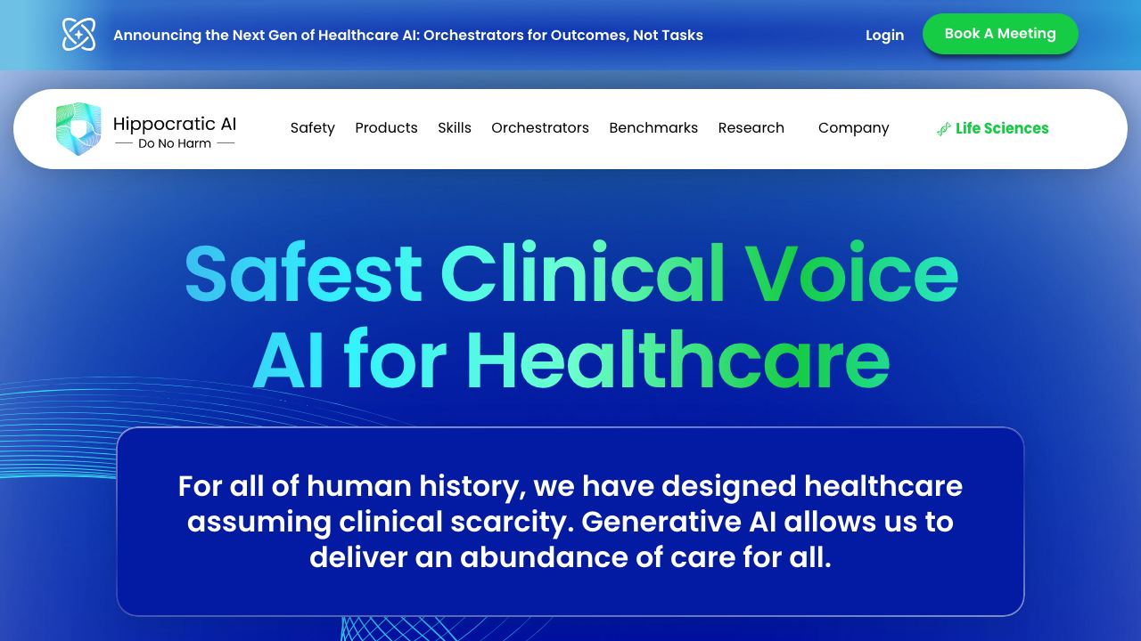 Hippocratic AI 网站截图