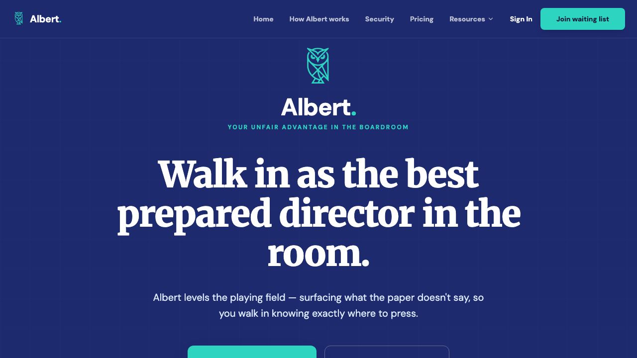 Albert website screenshot