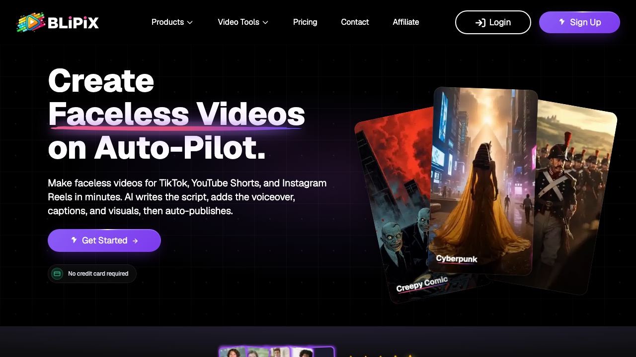 Blipix website screenshot