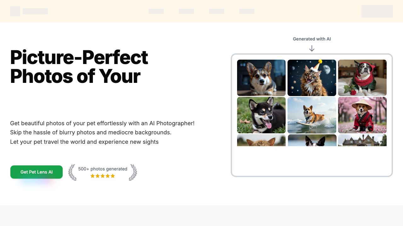 Pet Lens AI 网站截图