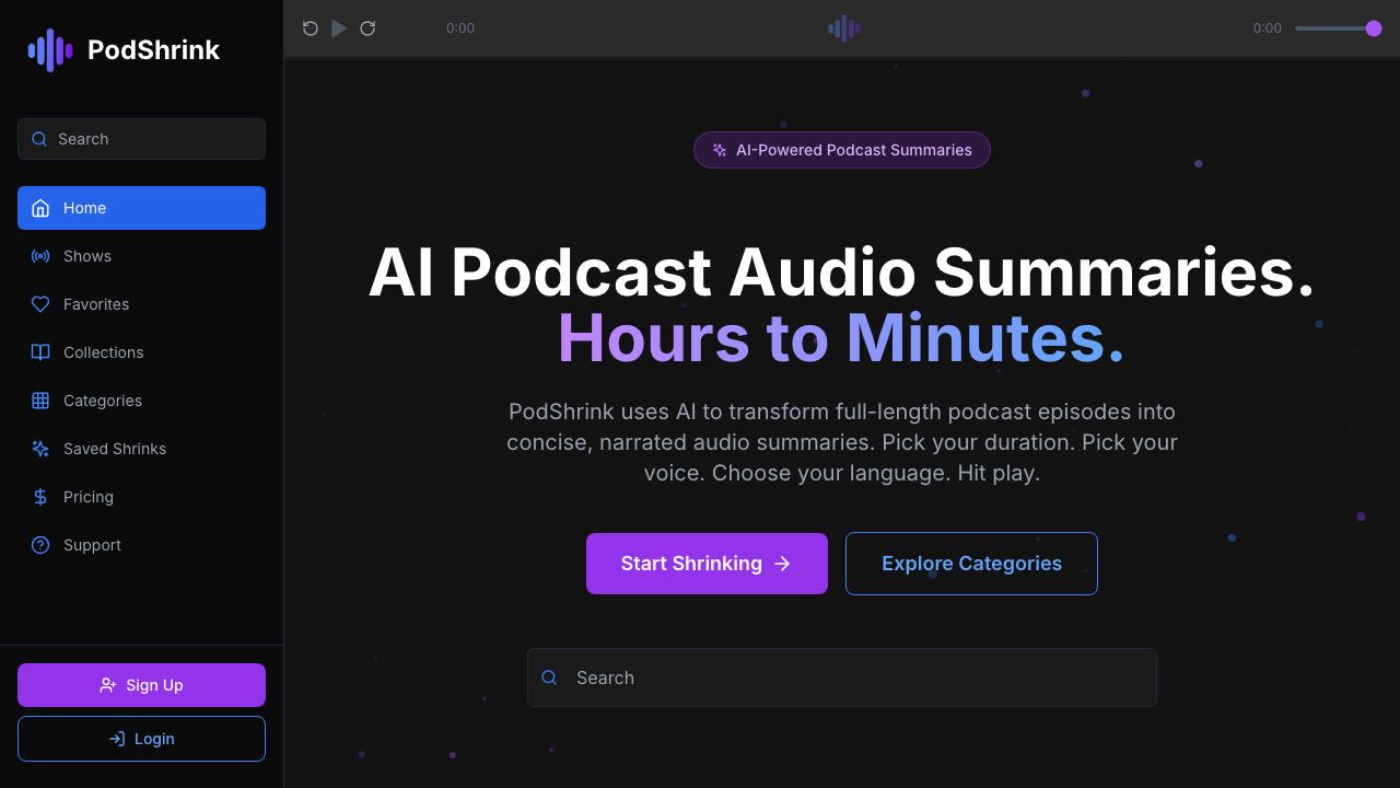 PodShrink 网站截图