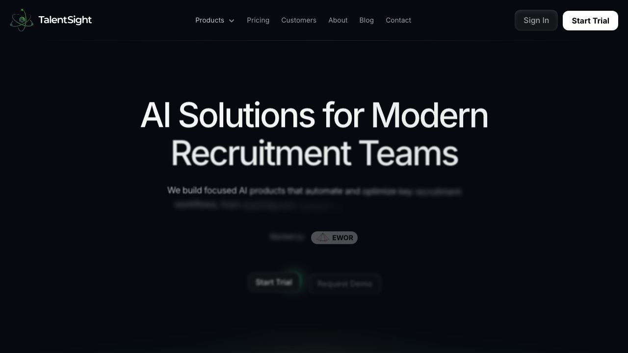 TalentSight - AI Tech Talent Acquisition 网站截图