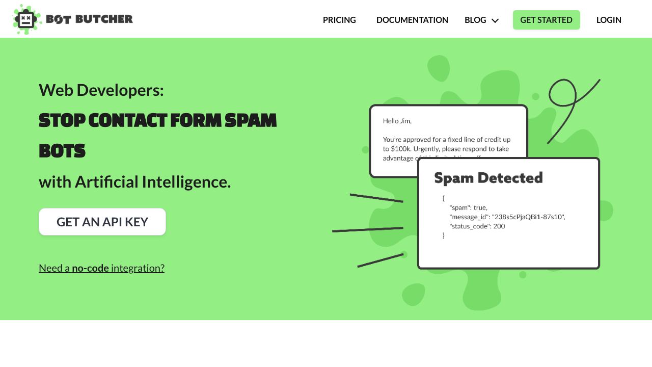 Bot Butcher website screenshot