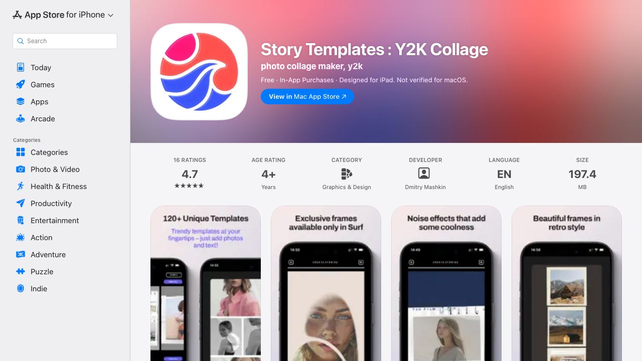 Story & Collage Maker by Surf 网站截图