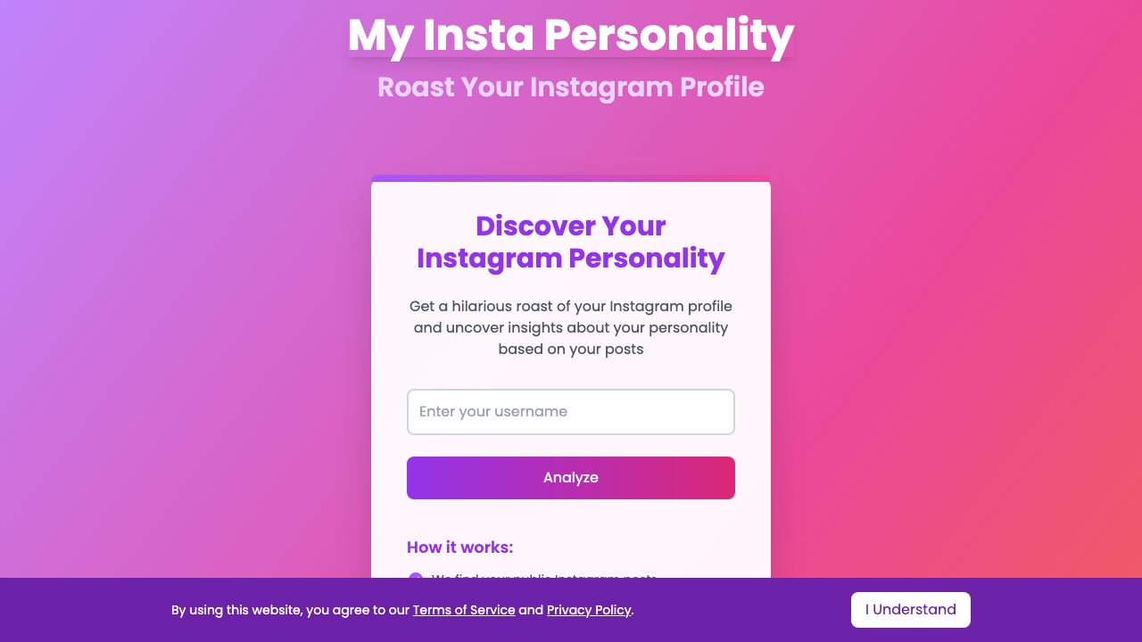 My Insta Personality 网站截图