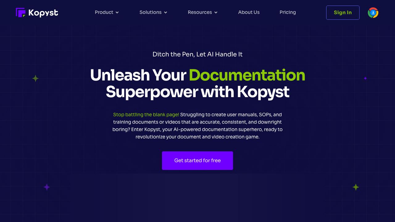 Kopyst website screenshot