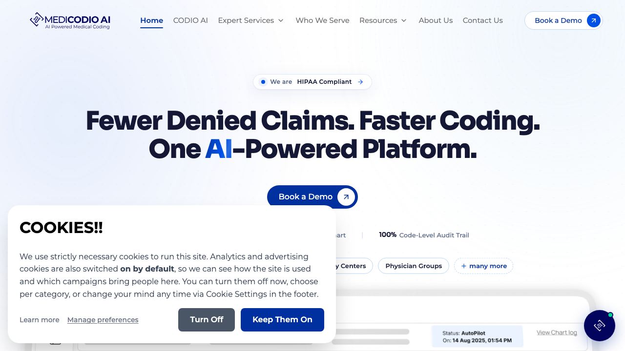 CODIO, AI-powered medical coding tool 网站截图