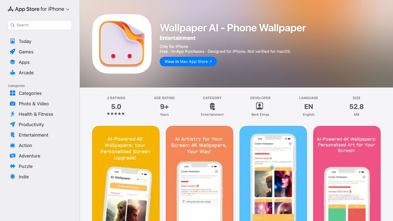 Wallpaper AI - AI Generated Wallpapers 网站截图