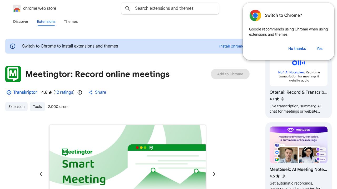 Meetingtor: Record online meetings 网站截图
