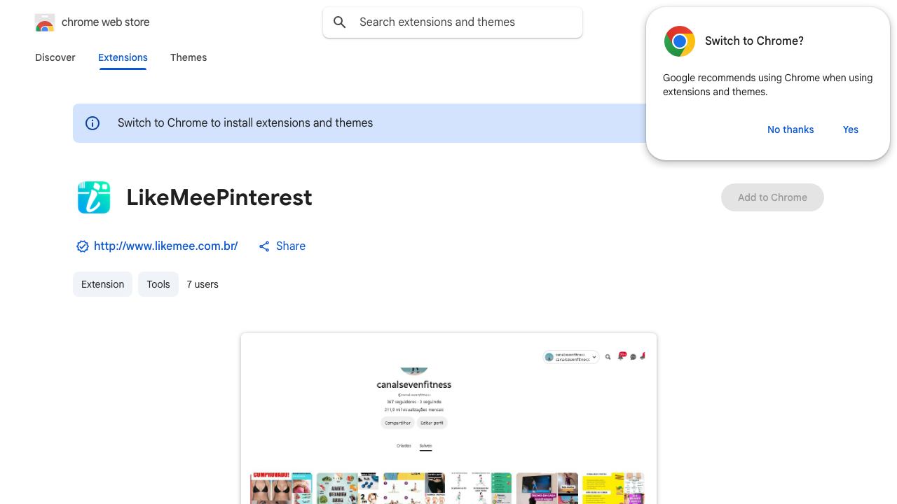 LikeMeePinterest 网站截图