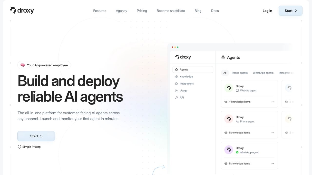 Droxy AI 网站截图