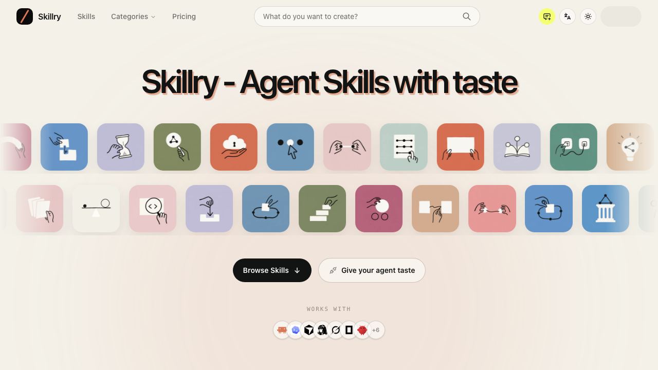 Skillry website screenshot
