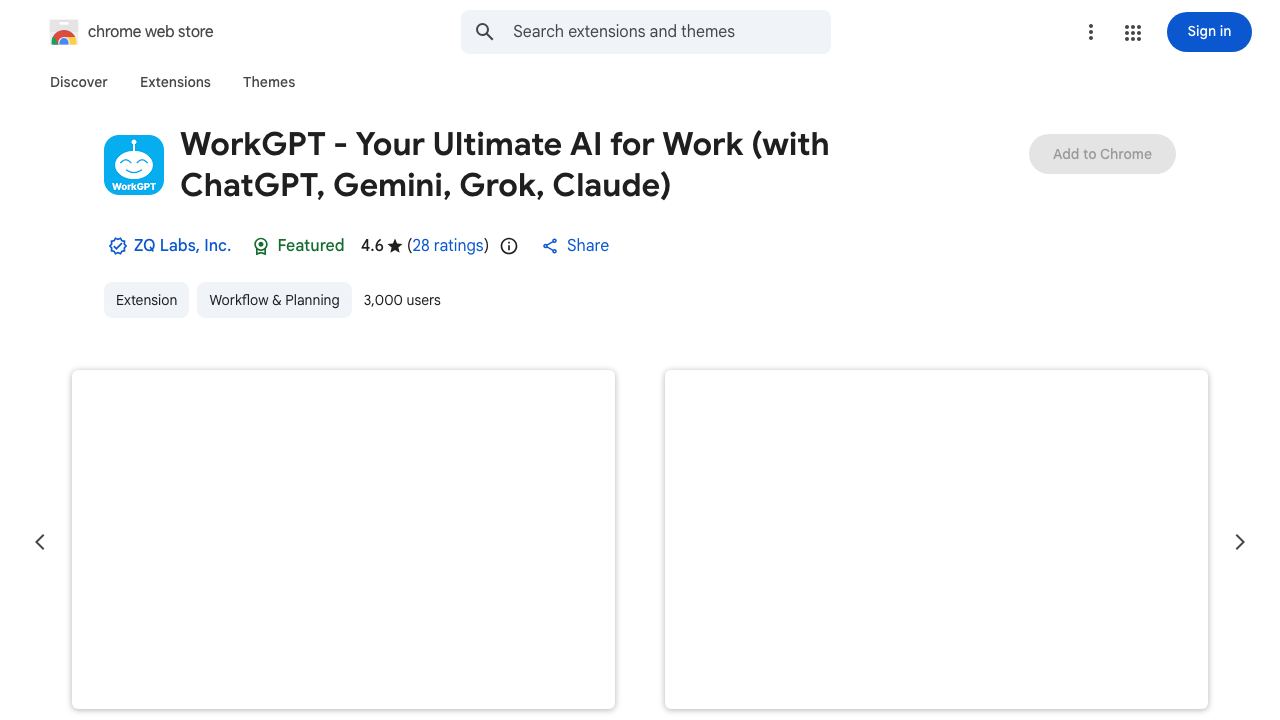 WorkGPT - Your Ultimate AI GPT for Work (with ChatGPT, Gemini, Claude) website screenshot