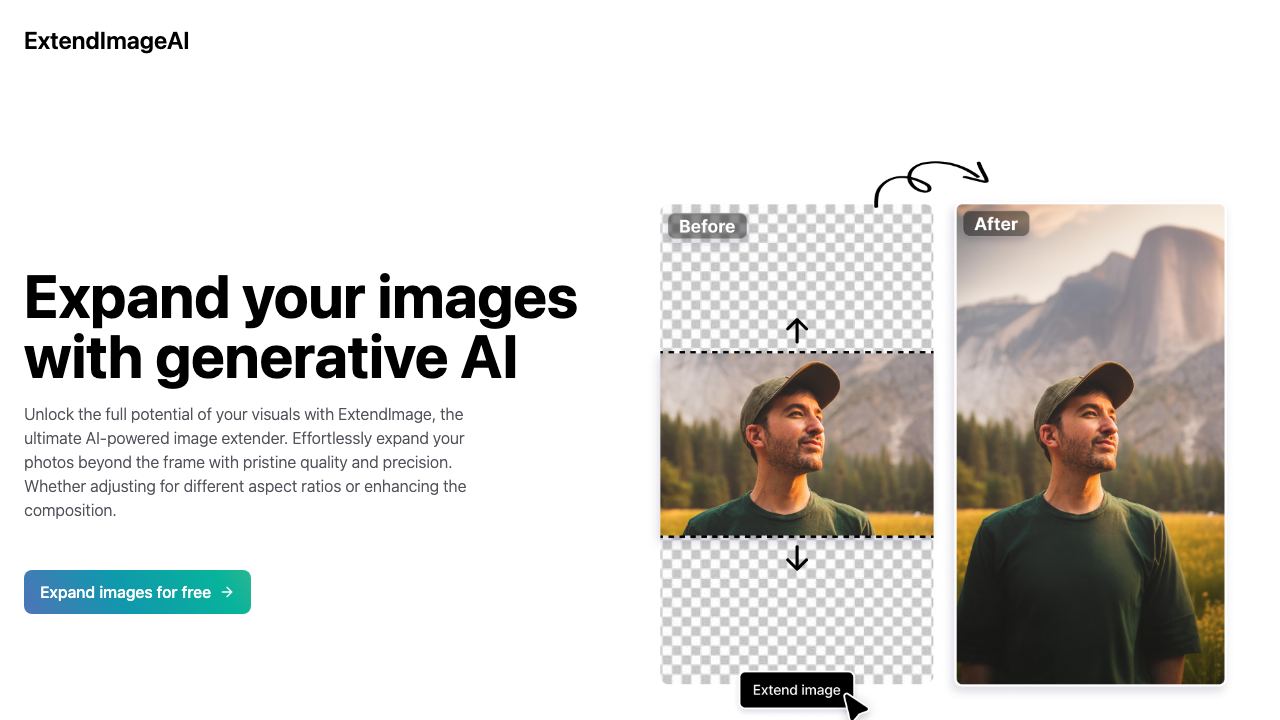 ExtendImageAI website screenshot