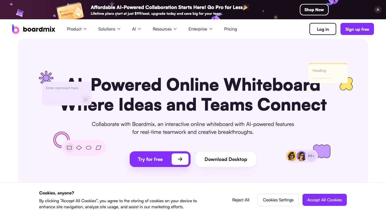 Boardmix online whiteboard 网站截图