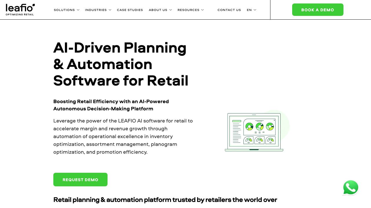 LEAFIO AI Retail Platform website screenshot